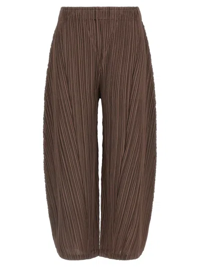 Issey Miyake Pleats Please  'thicker Bottoms 2' Pants In Brown