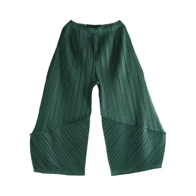 Pre-owned Issey Miyake Pleats Please  Thicker Bottoms 2 Pants 'dark Green' | Women's Size 3