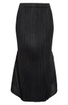 Issey Miyake Black Basics Plissé Midi Skirt In Black