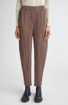 Issey Miyake Pleated Trousers In Brown