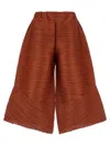 Issey Miyake Wide Leg Tailored Trousers Structured Volume In Brown