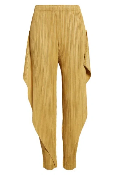 Issey Miyake Pleats Please  Thicker Pants In Ocher