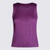 Issey Miyake Pleated Sleeveless Top In Purple