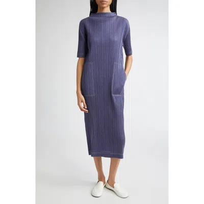 ISSEY MIYAKE PLEATS PLEASE ISSEY MIYAKE TROMPE L'OEIL PLEATED MIDI DRESS