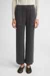 Issey Miyake Pleats Please  Trompe L'oeil Pleated Straight Leg Pants In Gray