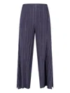 Issey Miyake Pleated Pants In Blue
