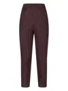Issey Miyake Slim Fit Pleated Trousers In Brown