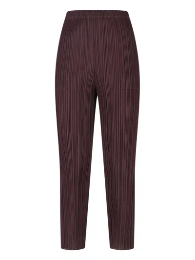 Issey Miyake Straight Pants In Brown