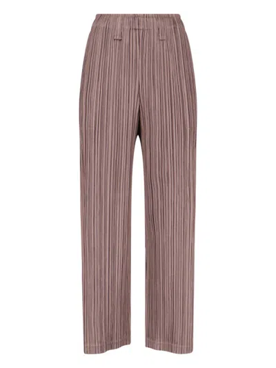 Issey Miyake Pleats Please  Trousers In Brown