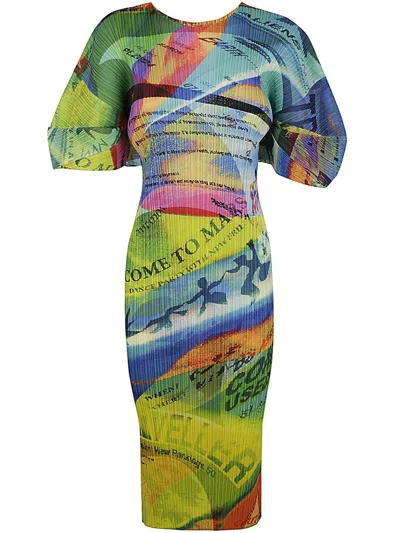 Issey Miyake Pleats Please  Voyager Dress Clothing In Blue