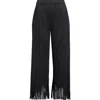 Issey Miyake Pleated Fringe Trousers In Black