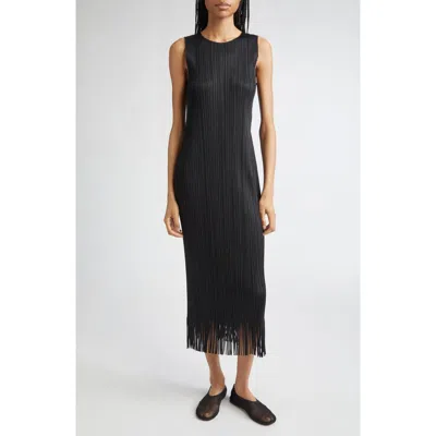 ISSEY MIYAKE PLEATS PLEASE ISSEY MIYAKE WAVE PLEATED SLEEVELESS MIDI DRESS