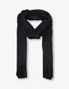 Issey Miyake Pleats Please  Womens Black Basic Pleated Knitted Scarf In Black