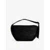 ISSEY MIYAKE PLEATS PLEASE ISSEY MIYAKE WOMEN'S BLACK HALF MOON PLEATED WOVEN SHOULDER BAG