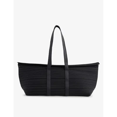 Issey Miyake Pleats Please  Womens Black Pleated Detachable-strap Knitted Shoulder Bag