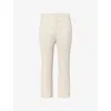ISSEY MIYAKE PLEATS PLEASE ISSEY MIYAKE WOMEN'S CREAM PLEATED MID-RISE FLARED-LEG KNITTED TROUSERS