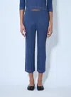 Issey Miyake Womens Wide-leg Pleated Denim-look Knitted Trousers Blue In Blue