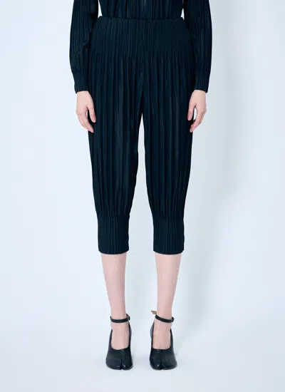 Issey Miyake Pleats Please  Women Cropped Pleated Pants In Black