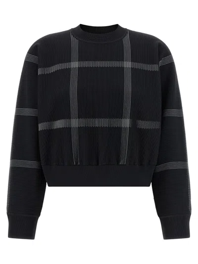 Issey Miyake Pleats Please  Women's Crossing Knit Sweater In Black