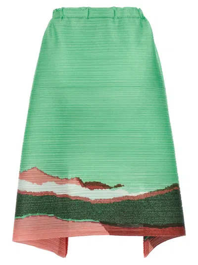 Issey Miyake Pleats Please  Women 'grainy Colors' Skirt