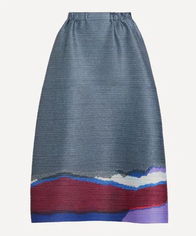 ISSEY MIYAKE PLEATS PLEASE ISSEY MIYAKE WOMEN'S GRAINY COLOURS PLEATED MIDI SKIRT