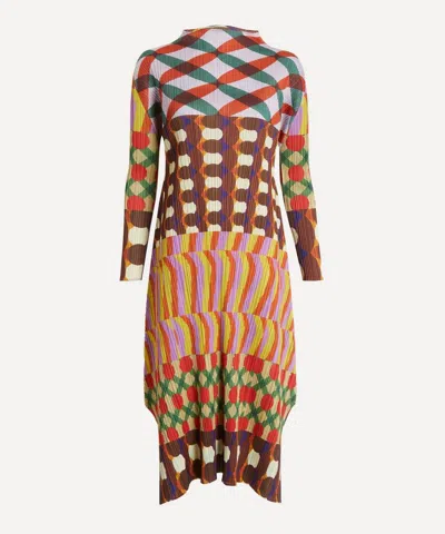 Issey Miyake Pleats Please  Women's Harmony Pleated Midi Dress In Pink