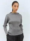Issey Miyake Grey Basics Sleeveless Turtleneck In Gray