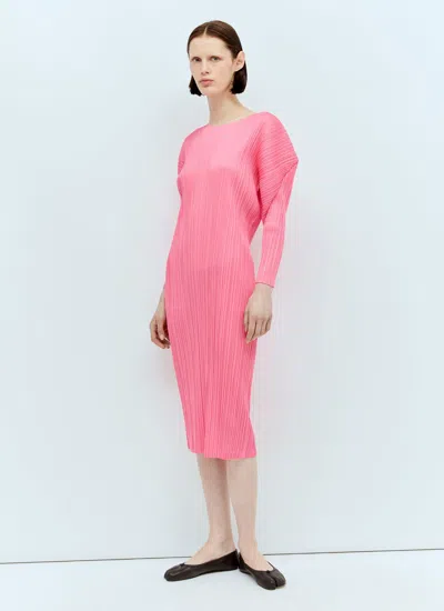open lace back dress Pleats Please by Issey Miyake Monthly Colors Cap Sleeve Dress Raspberry –  Neighbour main image 0