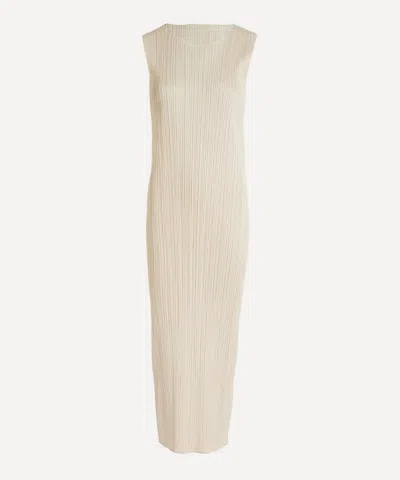 Issey Miyake Pleats Please  Women's Monthly Colors May Pleated Maxi Dress In White