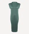 Issey Miyake Womens Monthly June Mock-neck Knitted Midi Dress Moss Green In Green