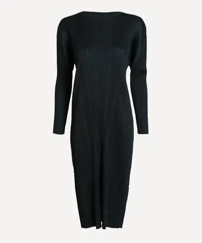Issey Miyake Pleats Please  Women's Monthly Colours: November Charcoal Pleated Midi Dress In Gray