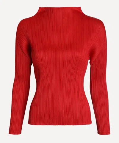 Issey Miyake Pleats Please  Women's Monthly Colours: November Pleated Top In Red