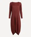 Issey Miyake Pleats Please  Women's Monthly Colours October Long-sleeve Dress In Brown
