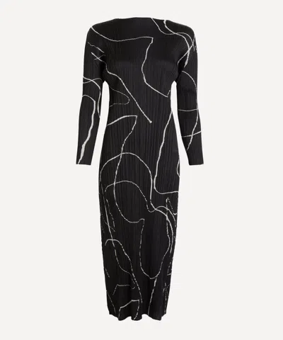 Issey Miyake Pleats Please  Women's Pause Pleated Dress In Black