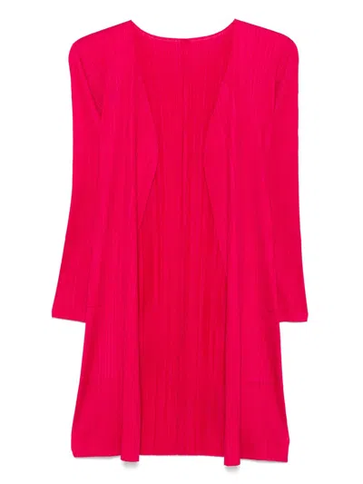 ISSEY MIYAKE PLEATS PLEASE ISSEY MIYAKE WOMEN PLEATED MIDI CARDIGAN