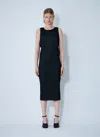 Issey Miyake Pleated Midi Dress In Black