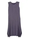 Issey Miyake Pleated Sleeveless Midi Dress In Gray