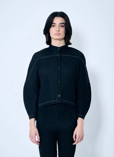 Issey Miyake Pleats Please  Women Pleated Shirt In Black
