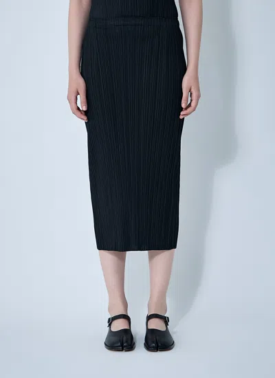 Issey Miyake Pleats Please  Women Pleated Skirt In Black