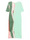 Issey Miyake Green Grainy Colors Midi Dress In Green