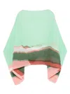 Issey Miyake Pleats Please  Printed Stole In Green