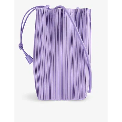Issey Miyake Pleats Please  Womens Purple Bloom Pleated Woven Crossbody Bag