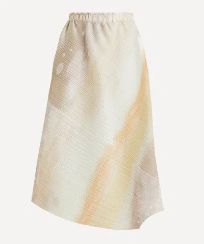 Issey Miyake Pleats Please  Women's Sea Bubble Pleated Midi Skirt In Gray
