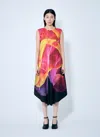 Issey Miyake Abstract-print Midi Dress In Multicolor