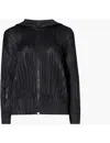 Issey Miyake Pleated Detail Coat In Black
