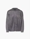 Issey Miyake Pleats Please  Womens Gray Pleated Regular-fit Knitted Hoody