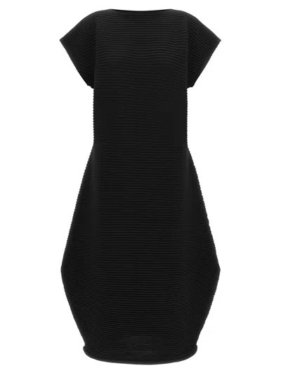 Issey Miyake Zig Zag Knit Cocoon Midi Dress In Animal Print
