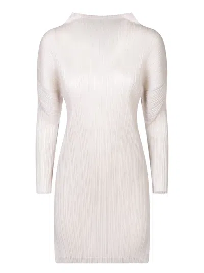 Issey Miyake Pleats Please Ivory Tunic In White
