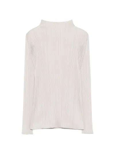 Issey Miyake Pleats Please Long-sleeve Blouse In Brown