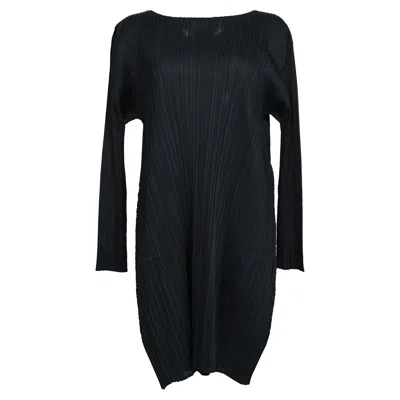 Issey Miyake Pleats Please Midi Dress In Black Polyester